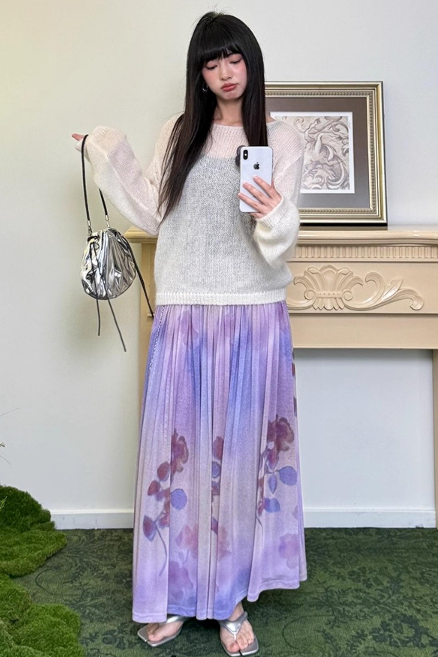 Absinthe Peach Mohair Sweater Top