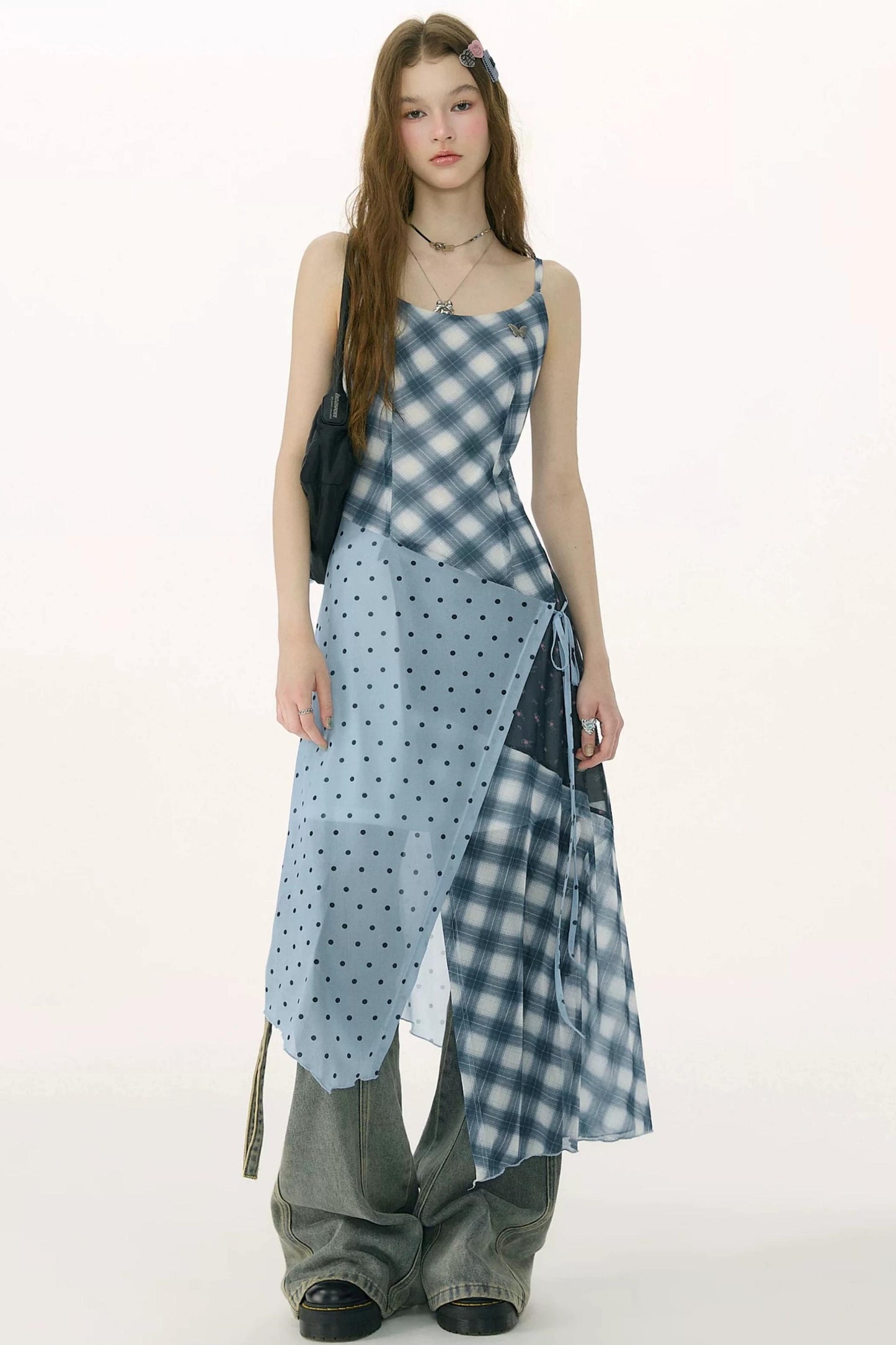 Mist Blue Polka Dot Dress
