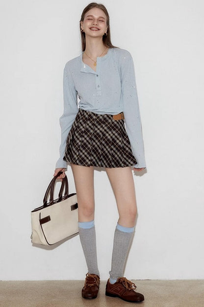 Vintage Plaid Waist Slimming Skirt