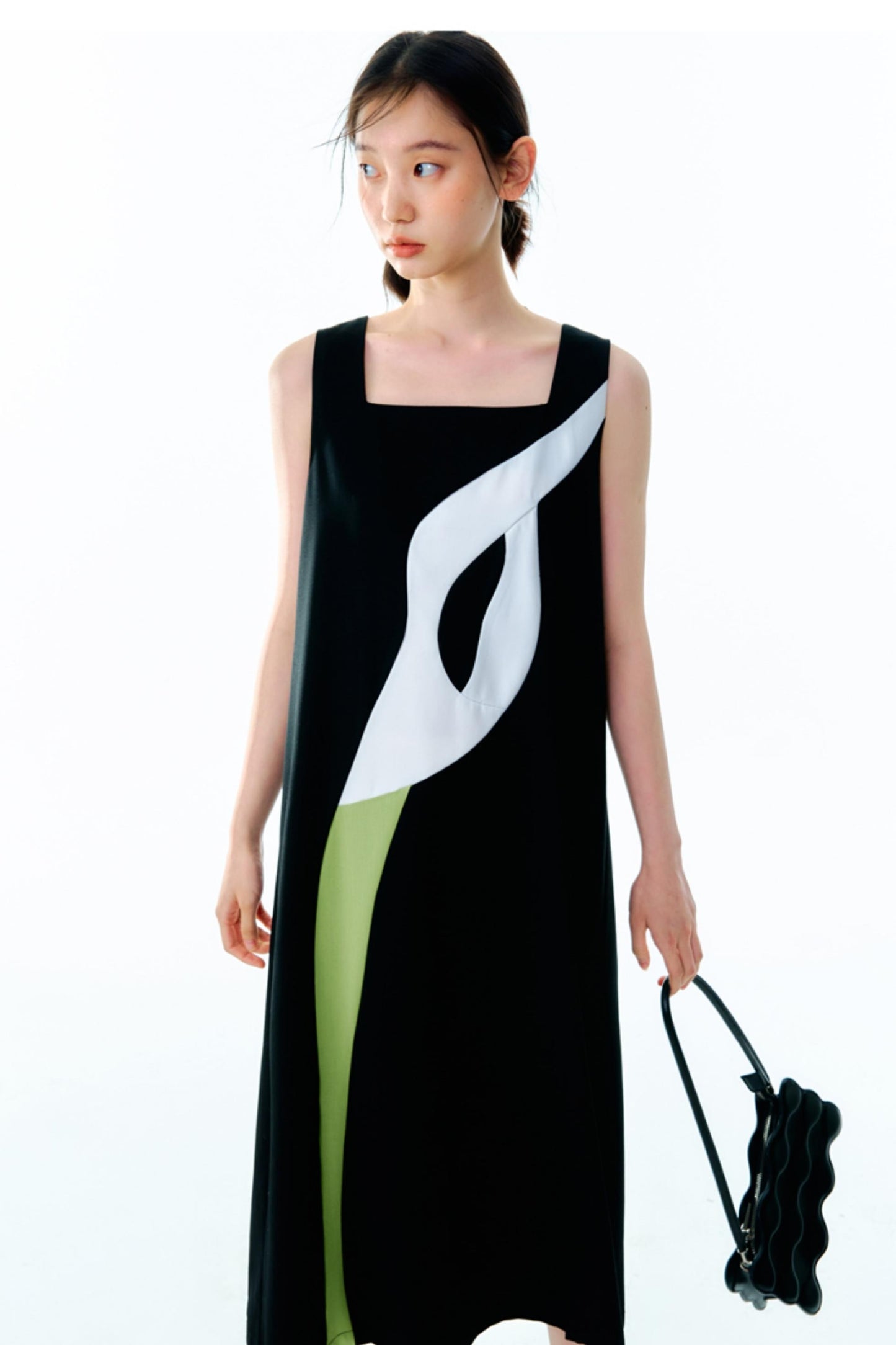Calla-Lilien-Patchwork-Trägerkleid