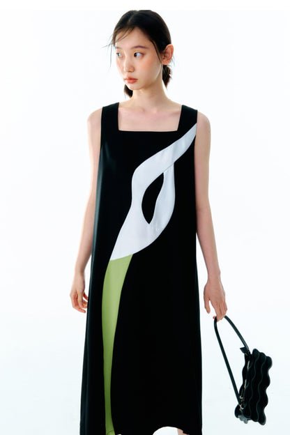 Calla-Lilien-Patchwork-Trägerkleid