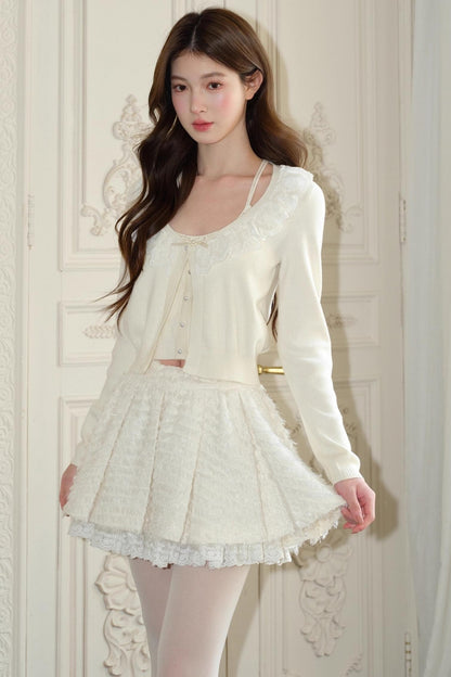 Tassel Sequin Lace Skirt