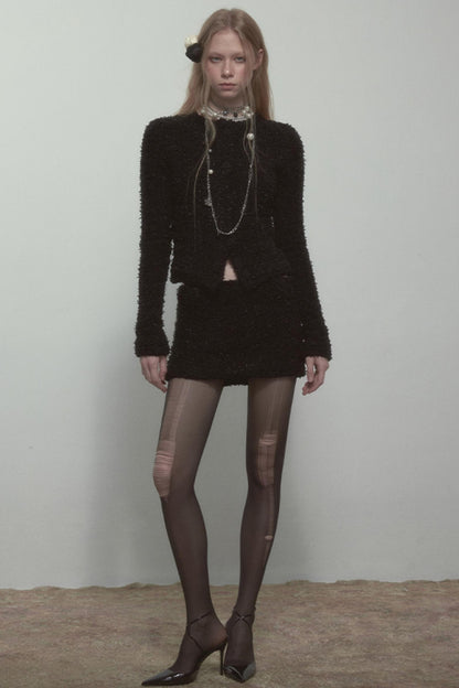 Sweet Black Knitted Skirt