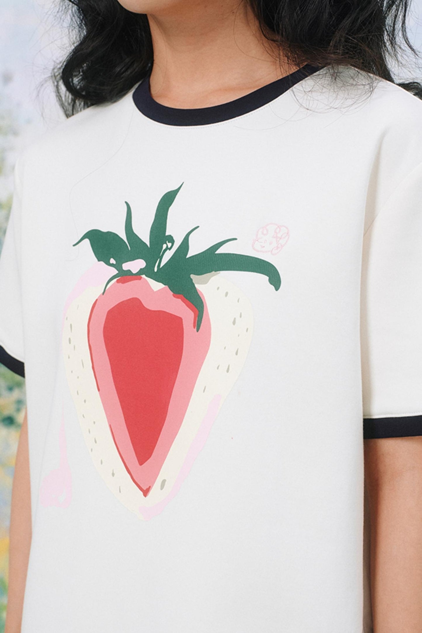 Cream Berry Milk White T-Shirt