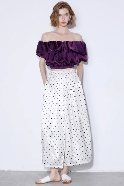 Off-White Polka Dot Silk Pants