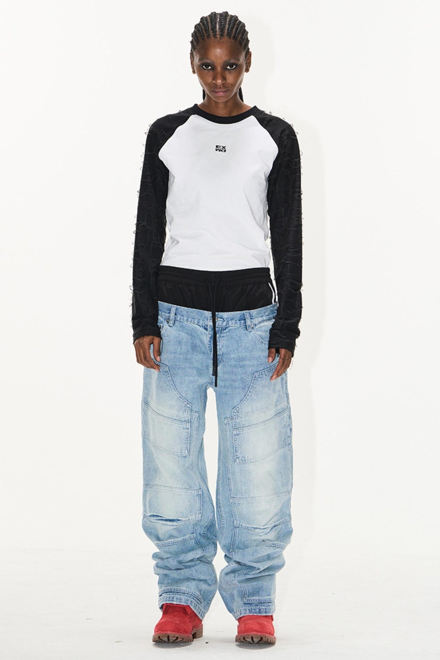 Double-Waist Denim Pants