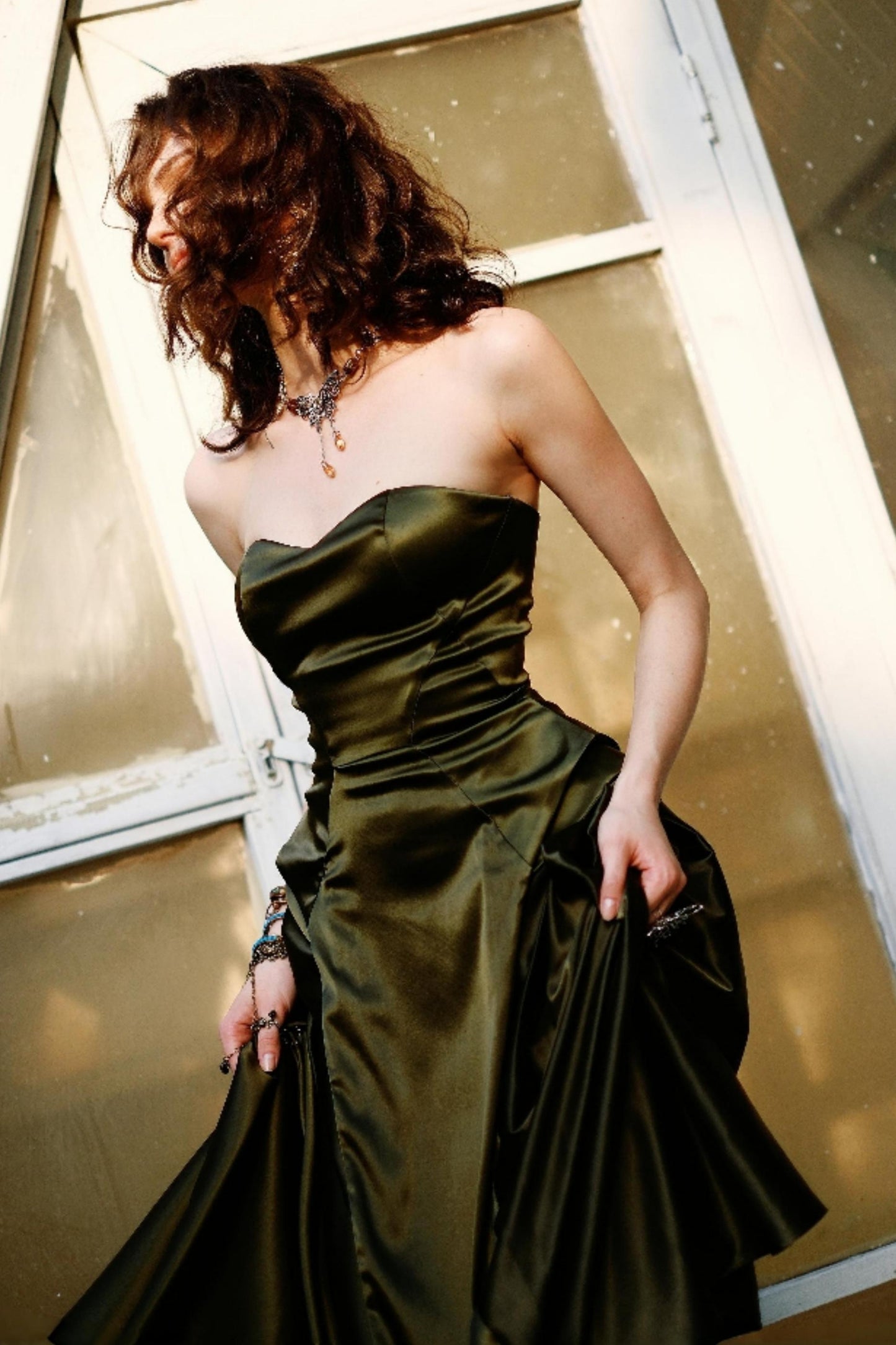 Wanderlust Satin Fit & Flare Dress