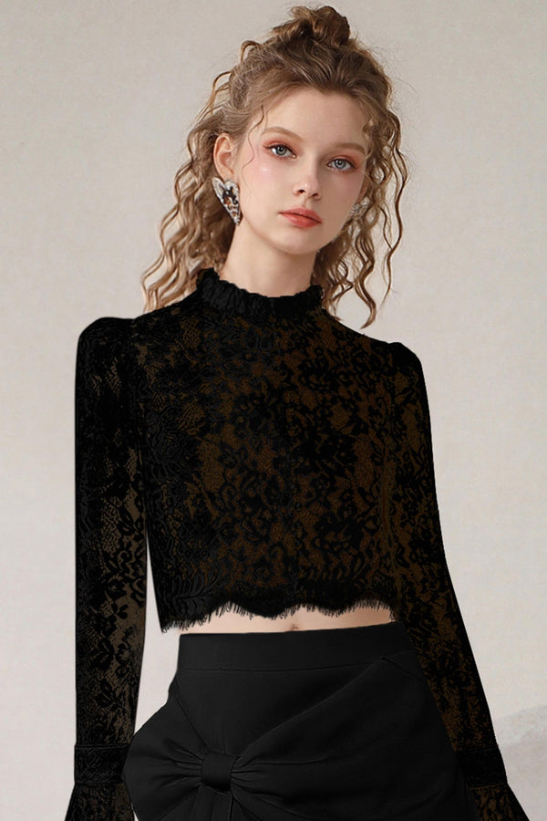 Temperament Lace Top & Skirt Set-Up