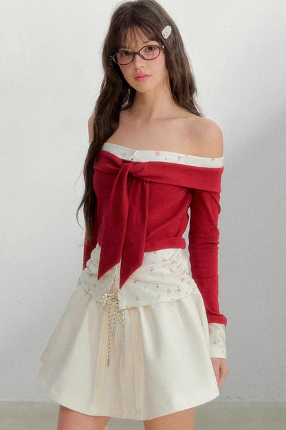 Bright Cherry One-Shoulder Top