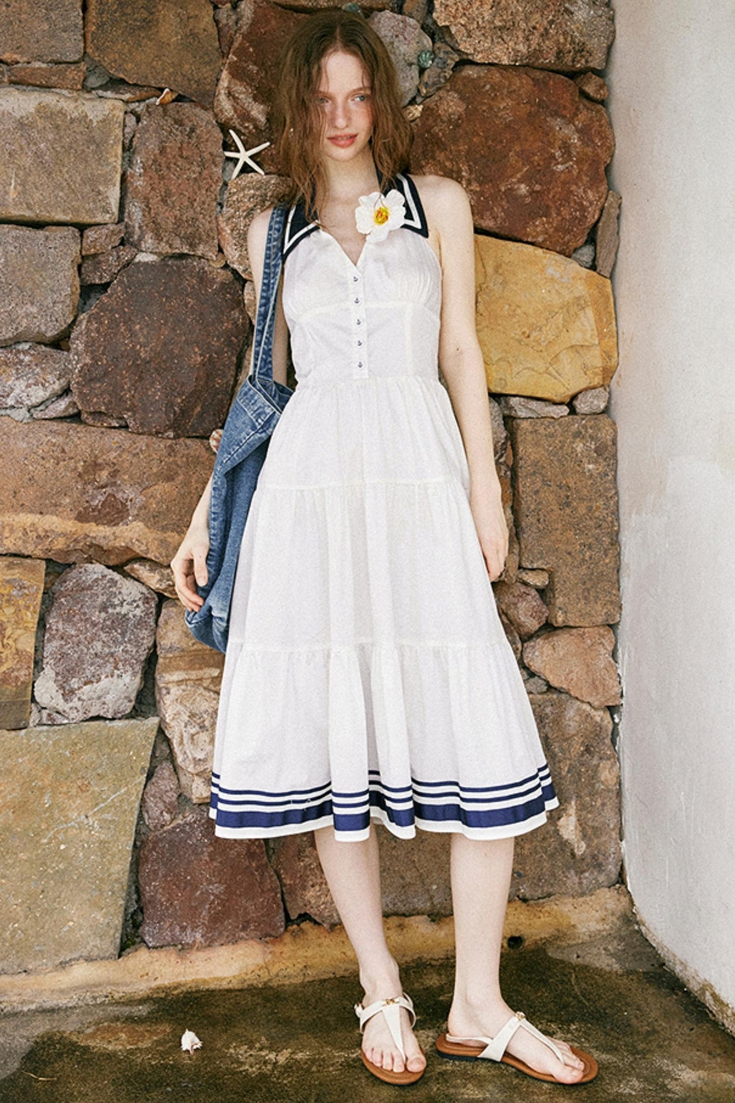 Slim V-Neck A-Line Dress