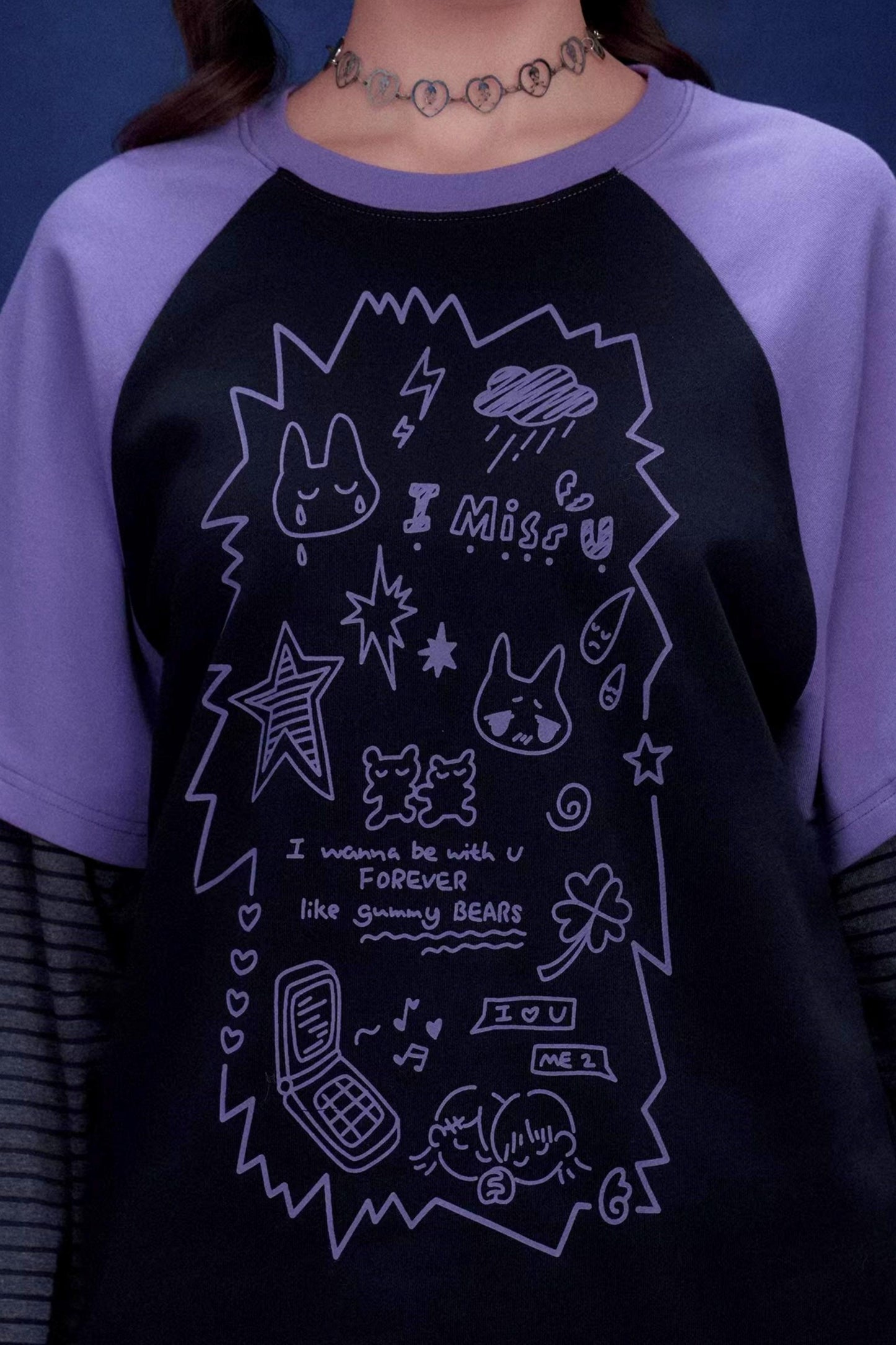 Graffiti Print T-Shirt Jeans Set-Up