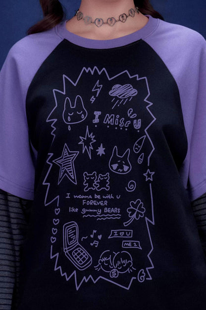 Graffiti Print T-Shirt Jeans Set-Up