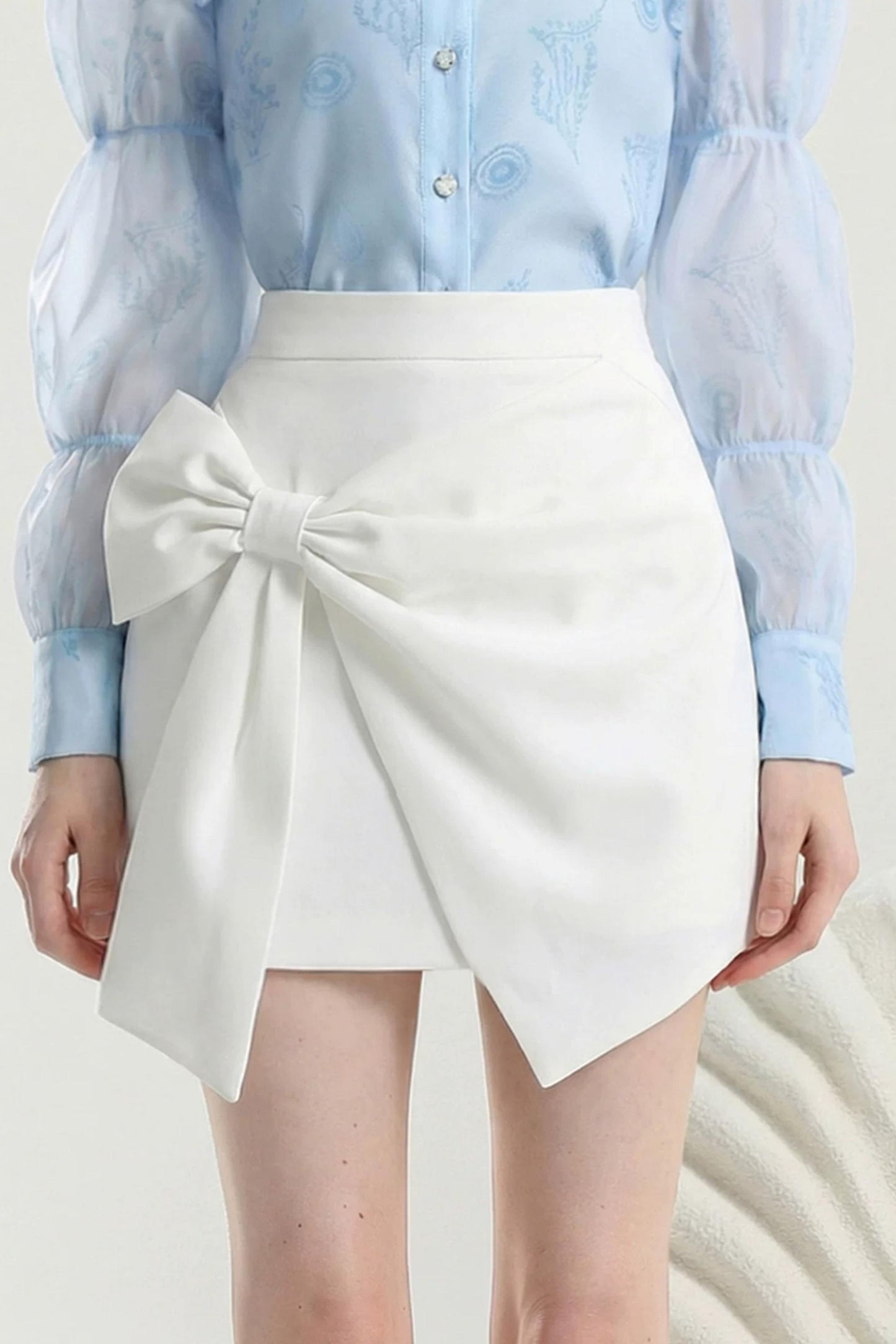 Cloud Fragrance Puff Sleeve Blouse Set-Up