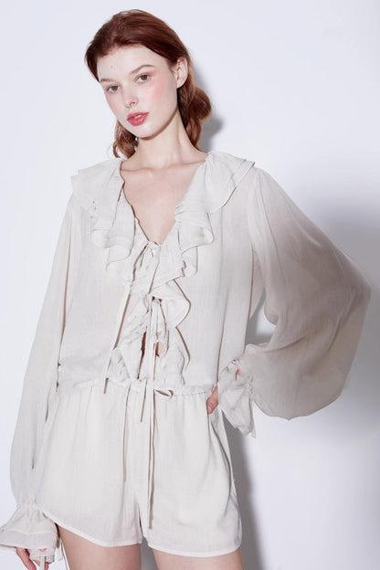 Ruffled Hem Blouse