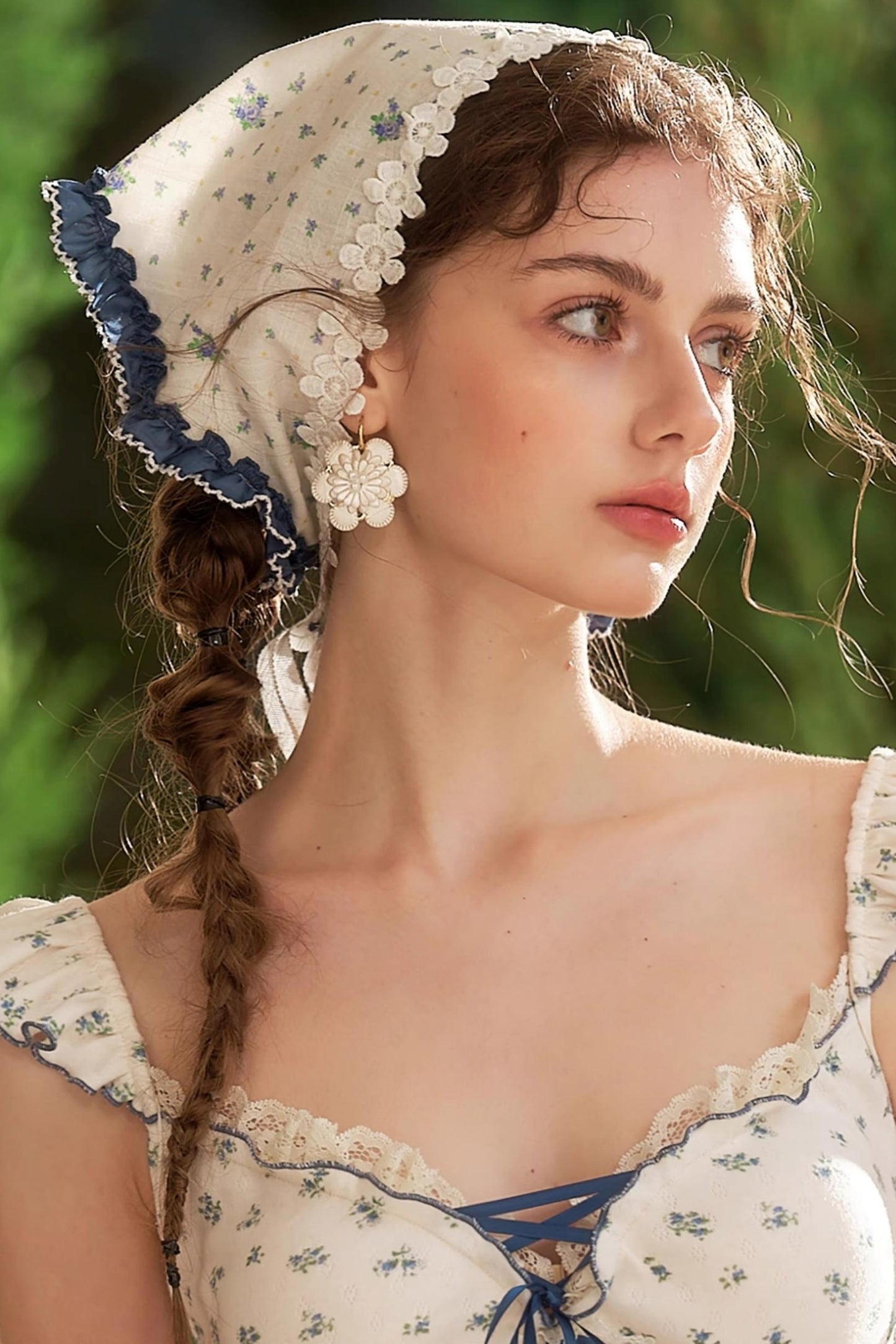 Blueberry Pastoral Floral Woman Turban