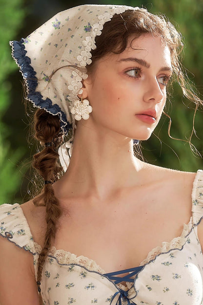 Blueberry Pastoral Floral Woman Turban
