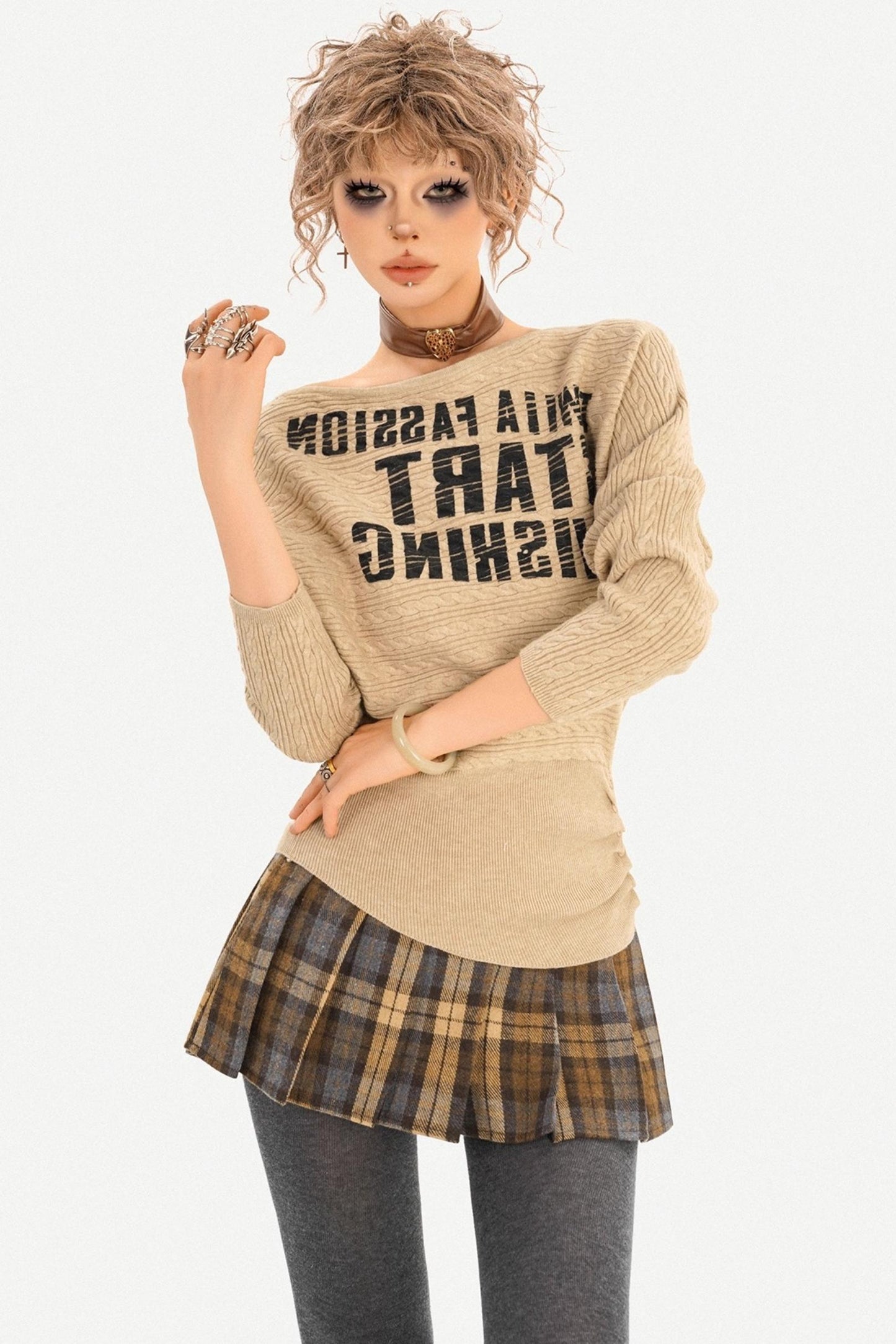 Spicy Off-Shoulder Knit Sweater