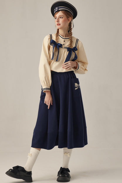 Elegant Floral Midi Skirt