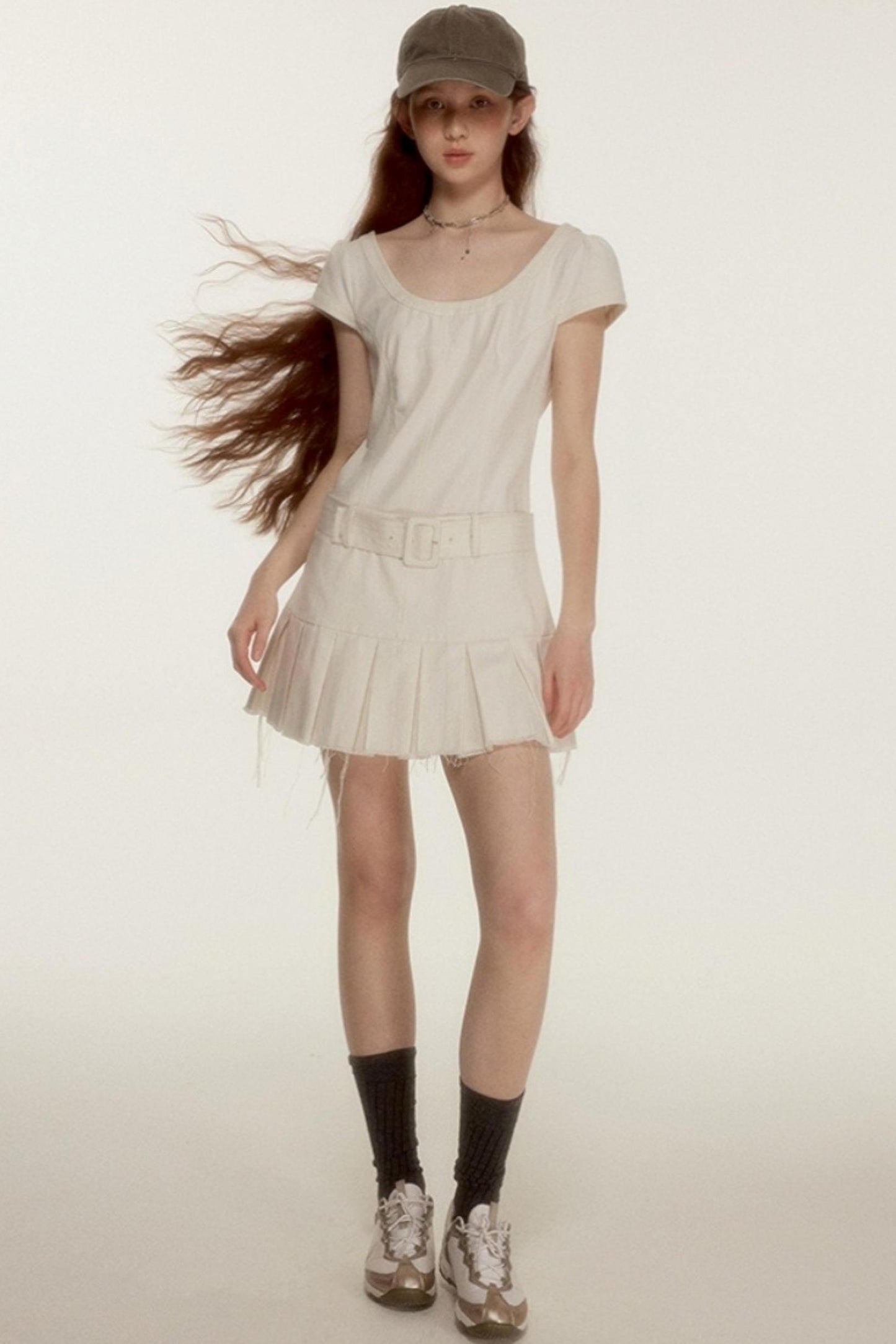 Raw Quilted Denim Dress