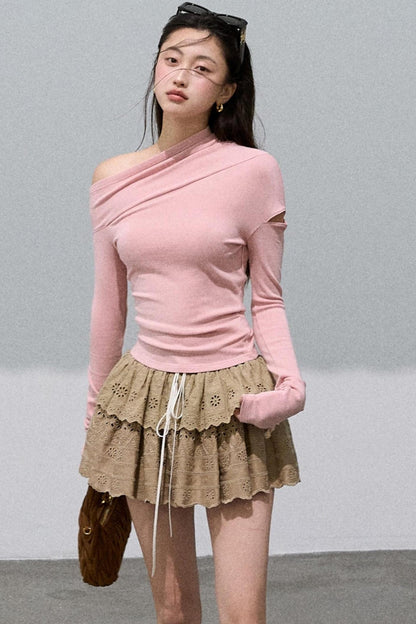 Slim Waist Wool Knit Base Layer Top