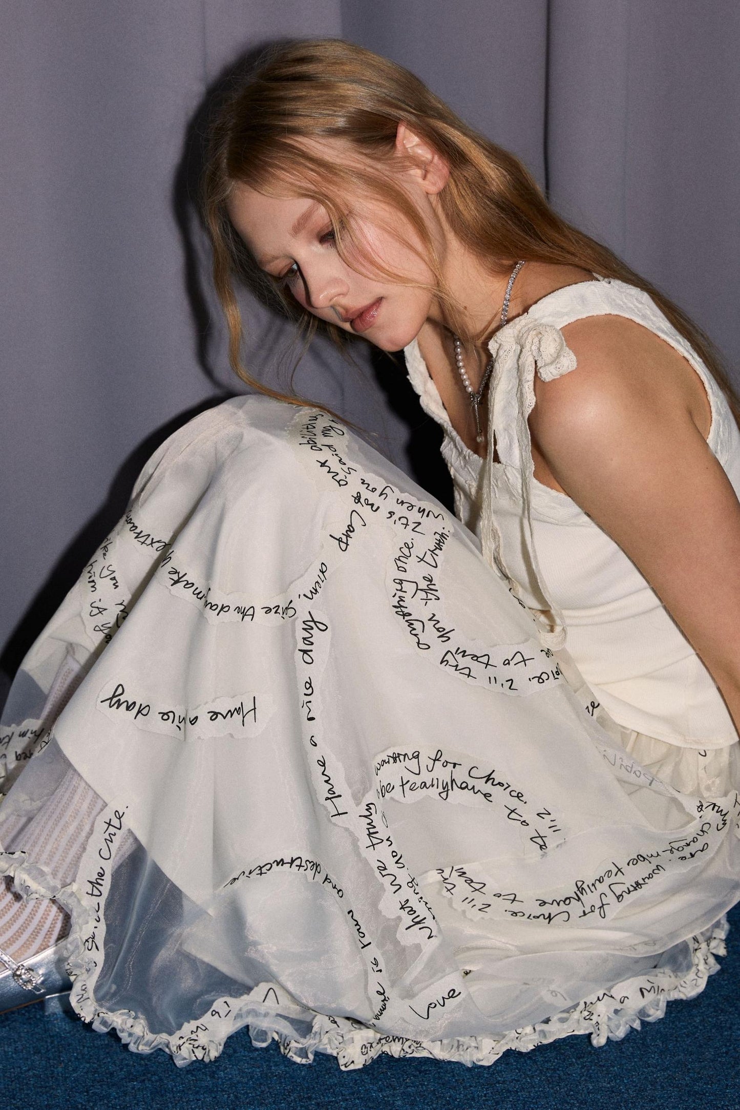 Lace Monogrammed Bustier Skirt