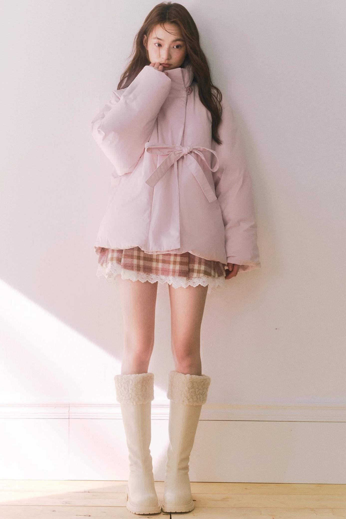 Vintage Plaid Lace Skirt Set-Up