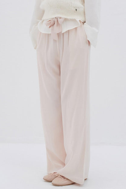 Lyocell Wool Drawstring Slacks