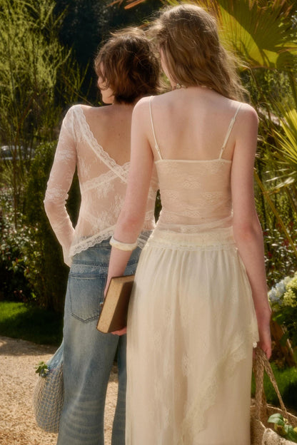 Pure French Lace Ruched Top