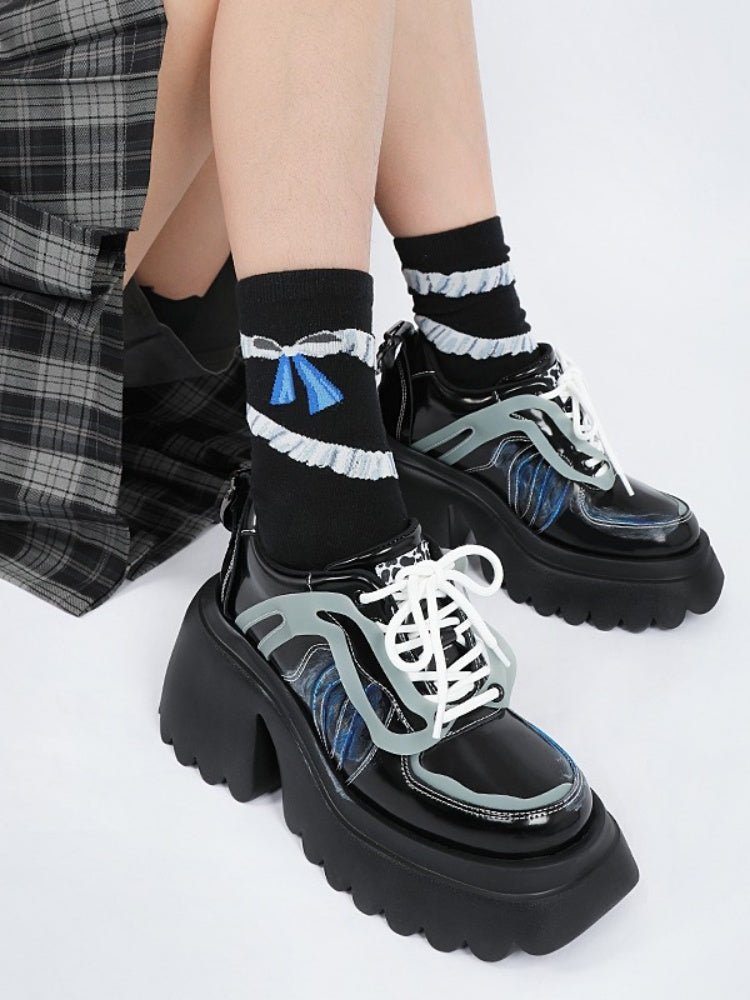 Niche Punk Style Lace Up Platform Shoes