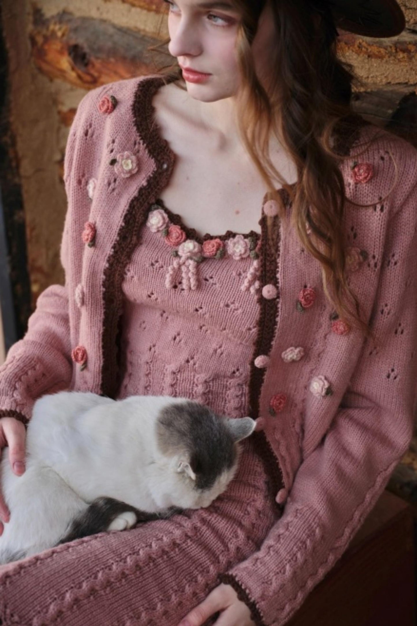 Juliet Retro Wool Knit Dress Set-Up