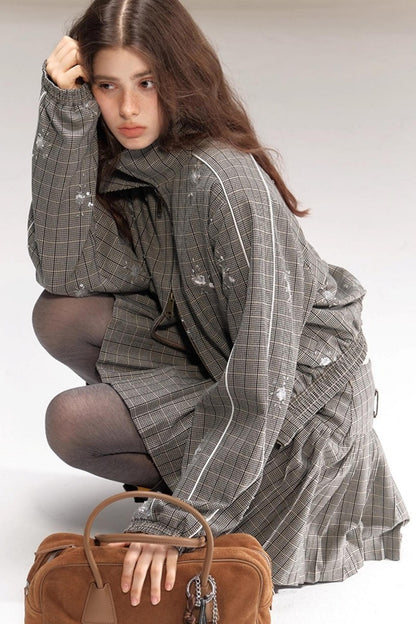 Gray Beaded Academy Jacket Set-Up