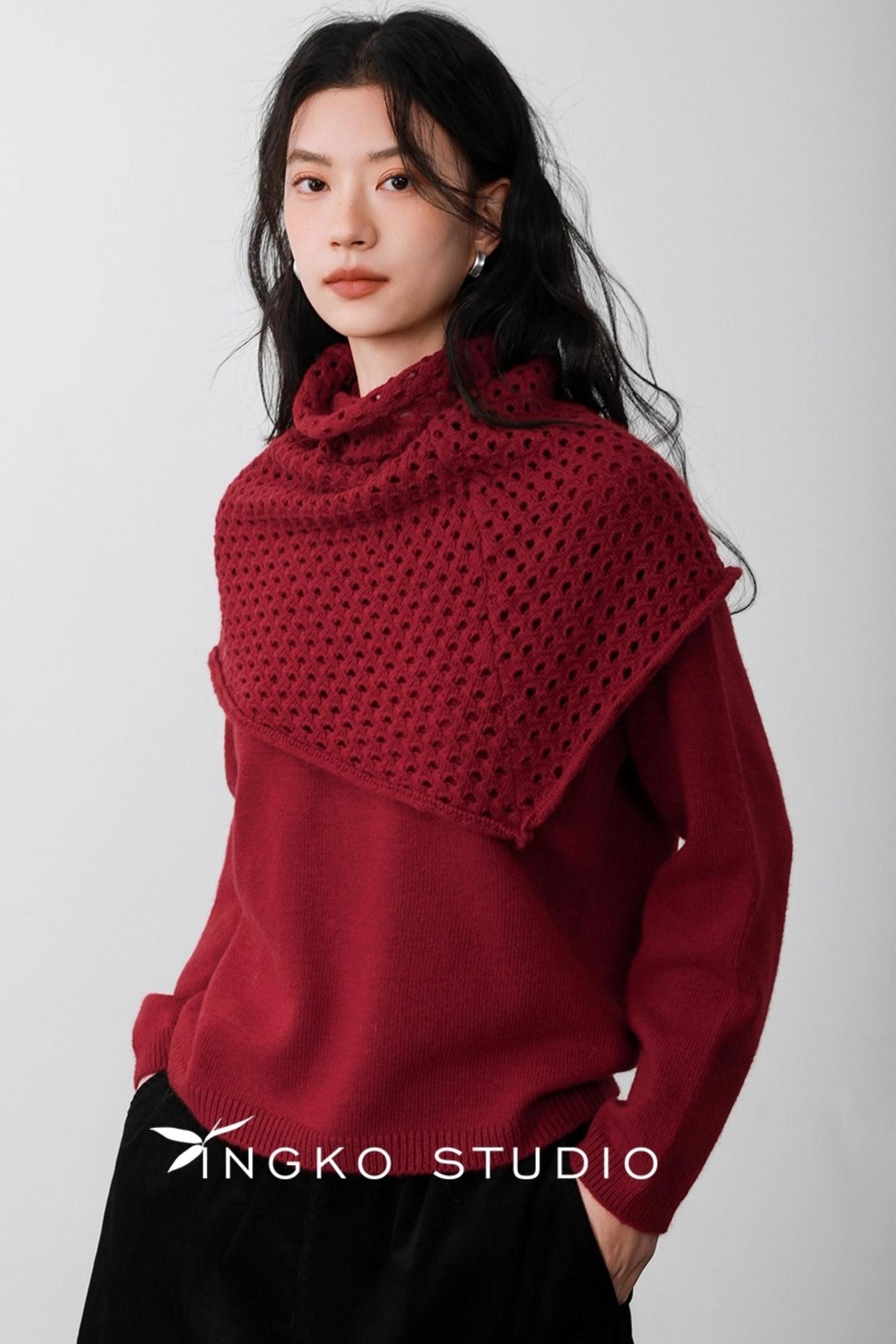 Berry Red Knitted Vest Sweater