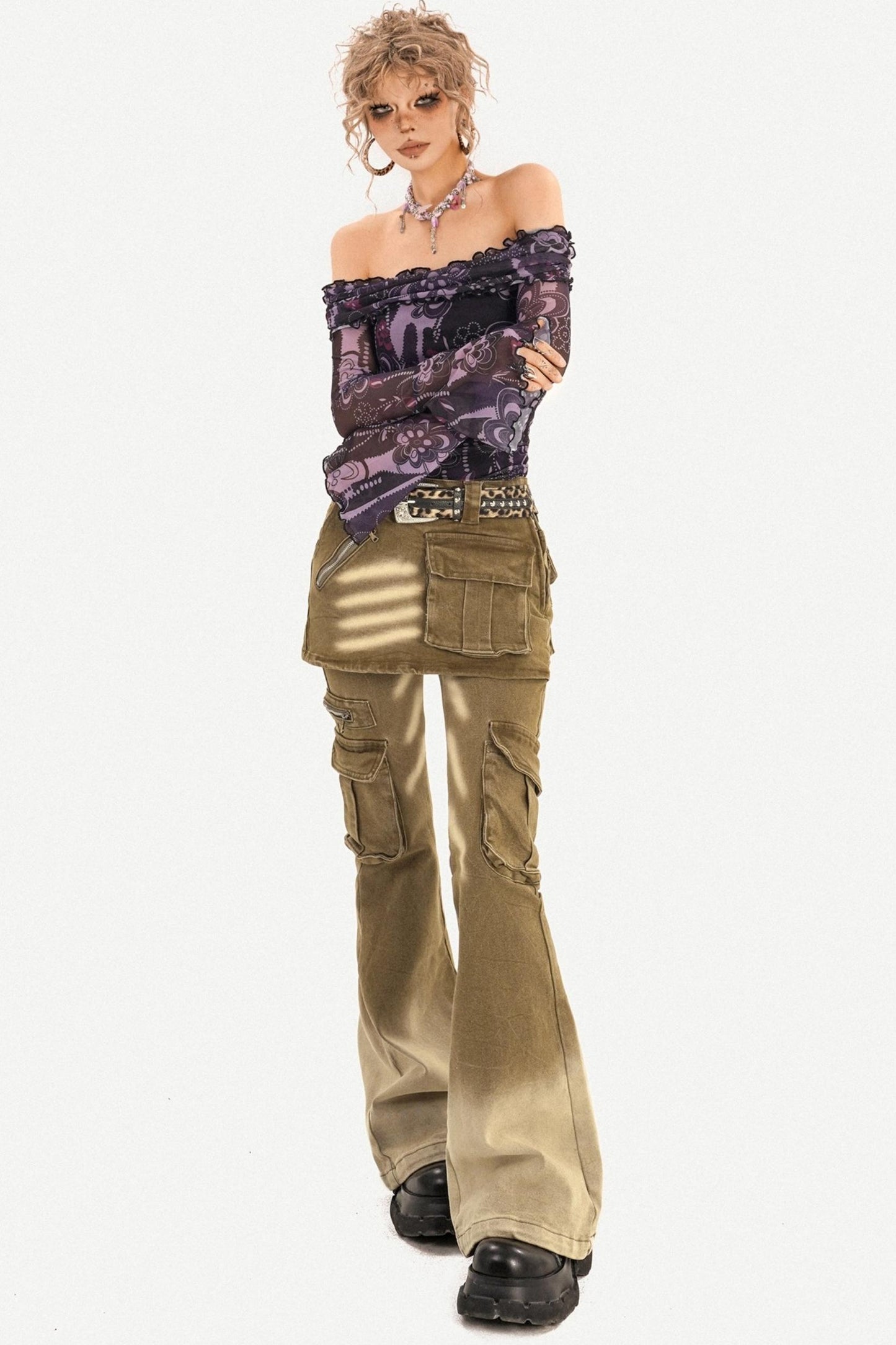 Retro Washed Flared Pants