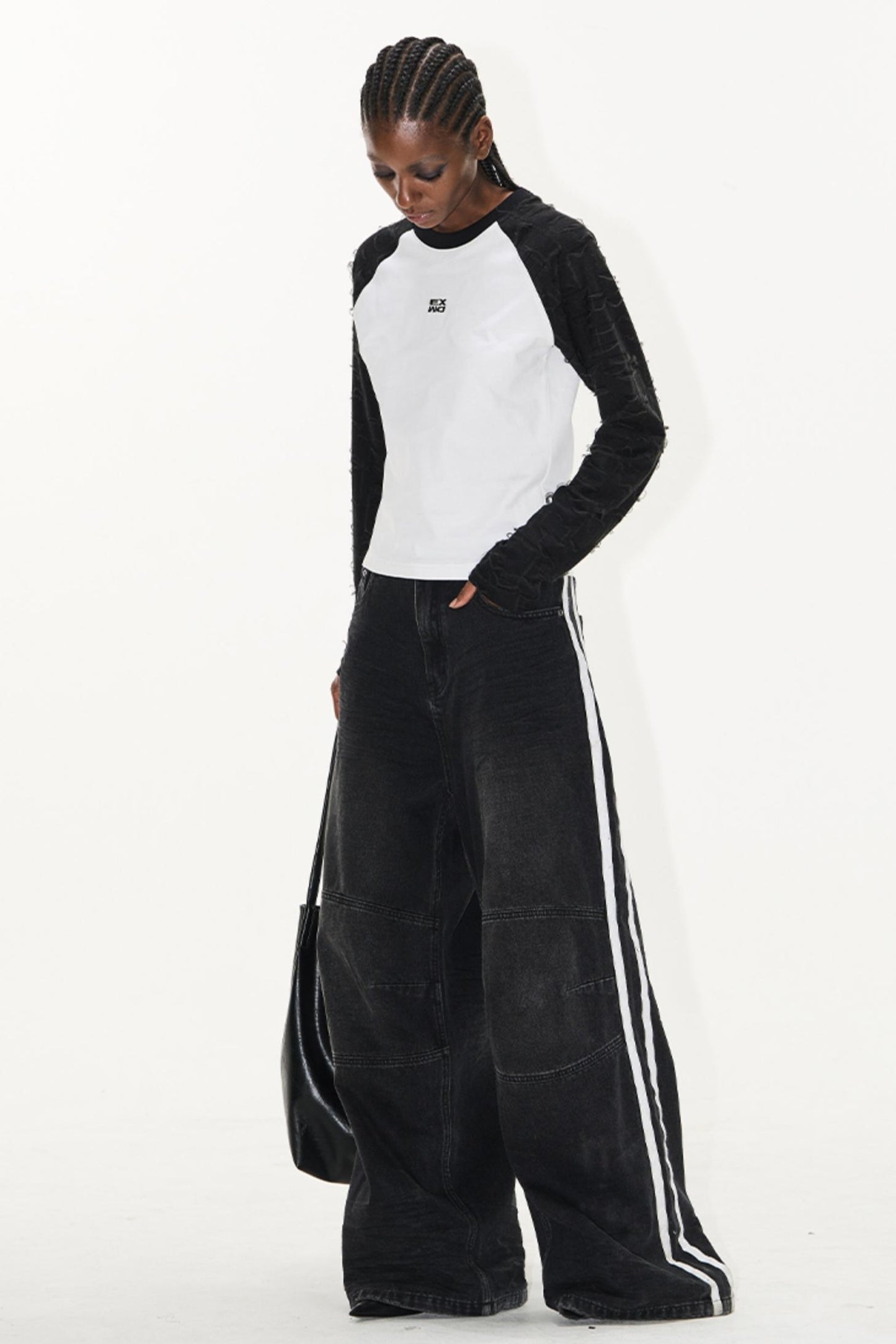 Relaxed Color-Block Jeans