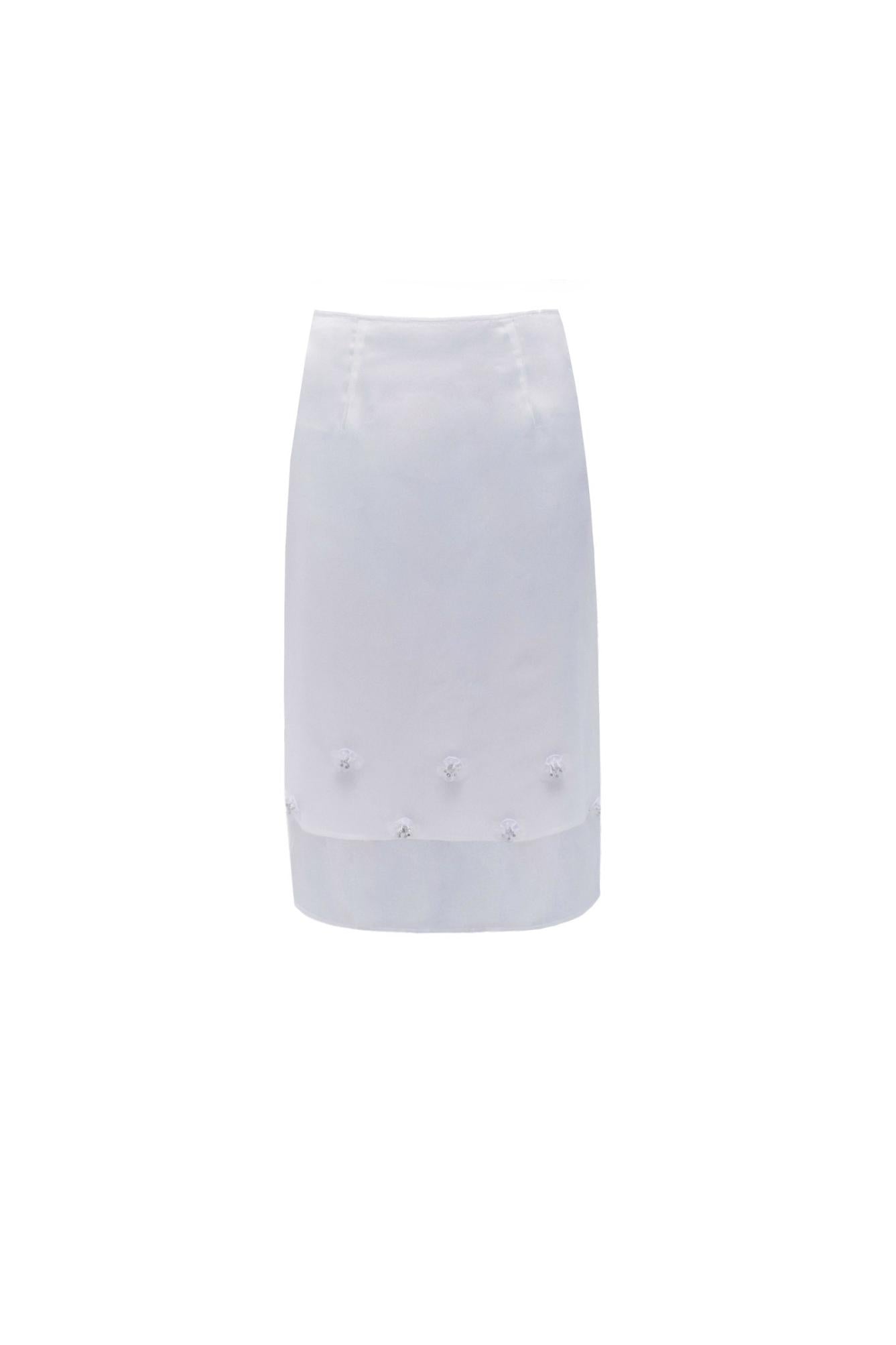 Hazy Cloud Mesh Vest & Slim Skirt Set-Up