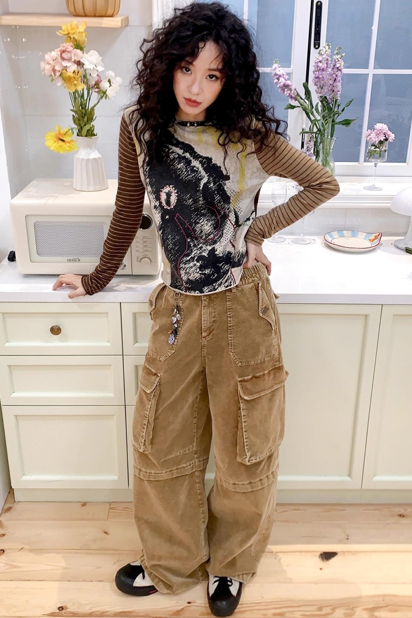 Retro Corduroy Cargo Pants