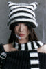 White Striped - Cat Ear Hat