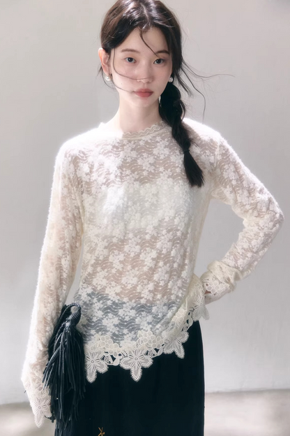 Delicate Lace Trim Top
