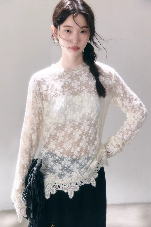 Delicate Lace Trim Top