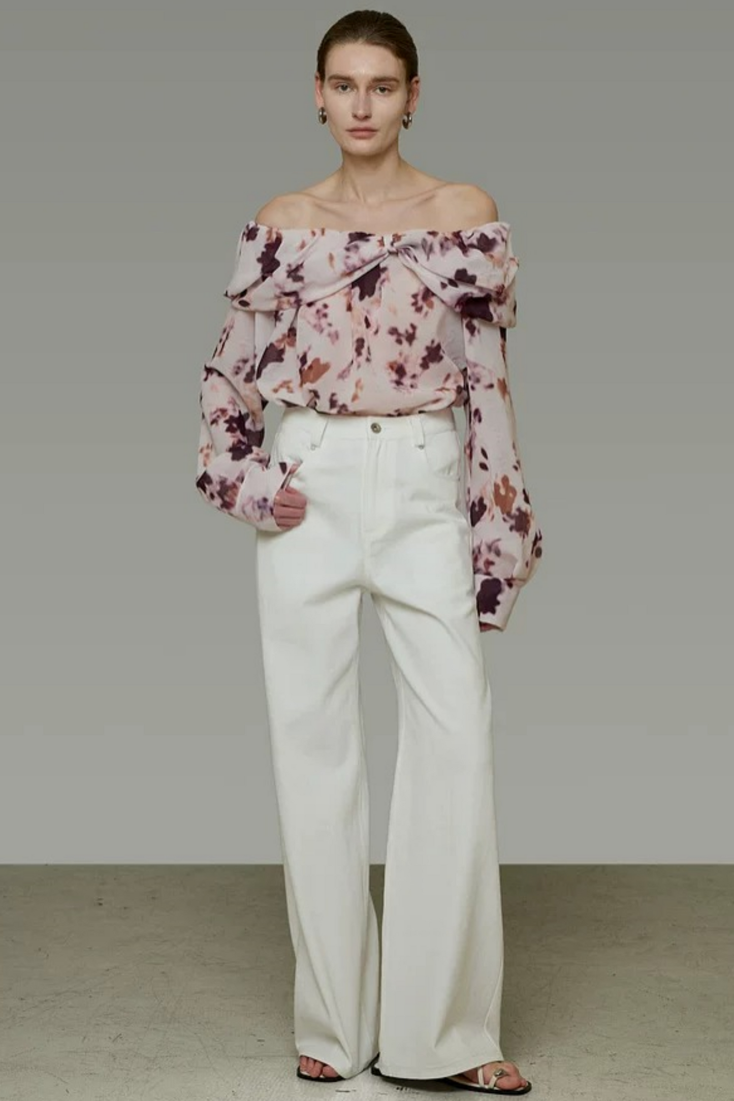 Elegant Tie-Dye Off-Shoulder Blouse