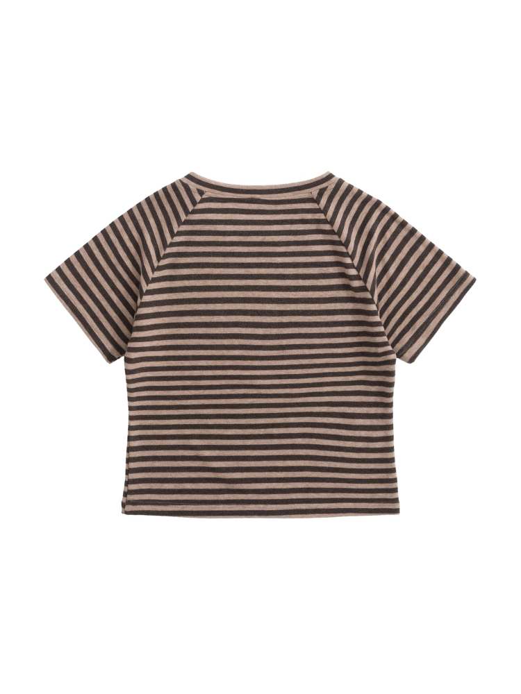 "Confused Captain" Print Striped Short Sleeve T-Shirt