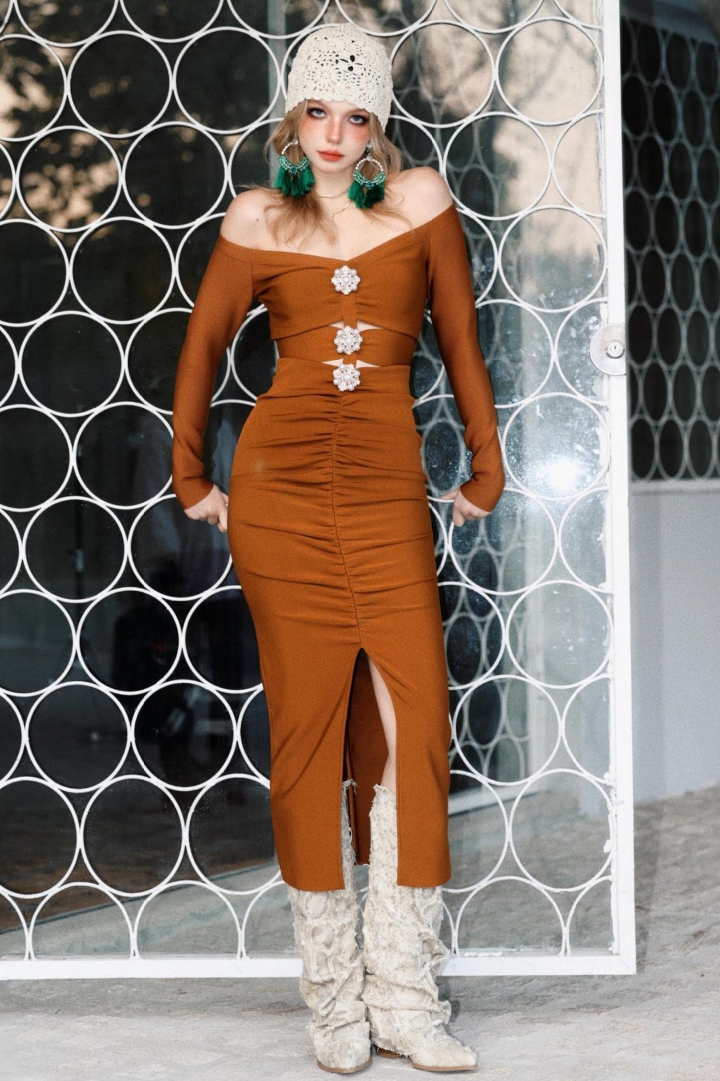 City Rhinestone Knit Dress