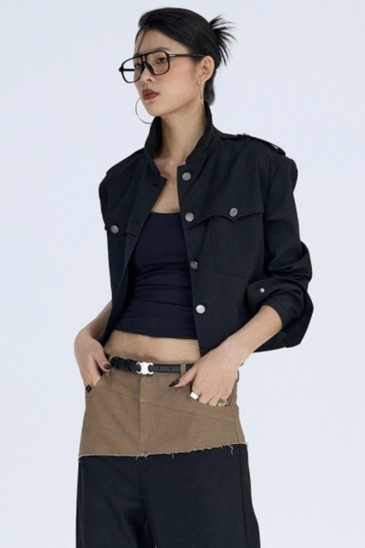 Black Fleece-Lined Workwear Jacket