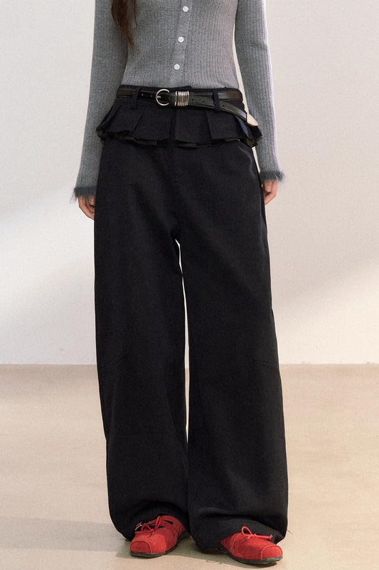 Skirt Curtain High-Waisted Loose Pants