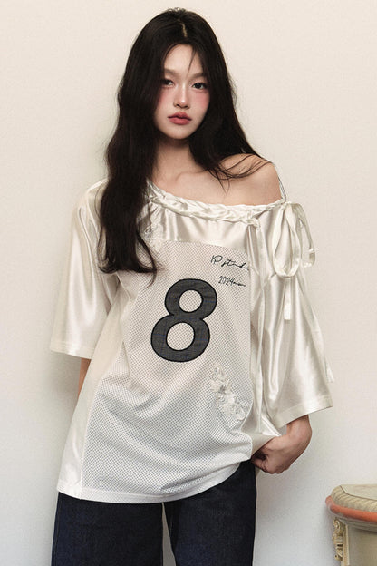 Block Core Mesh Slouch Top