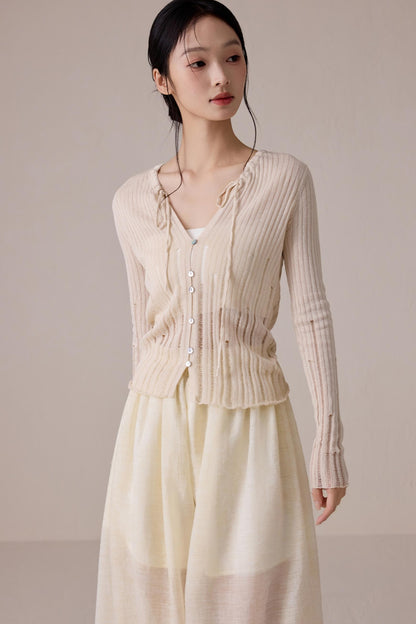 Beige Light Knit Cardigan