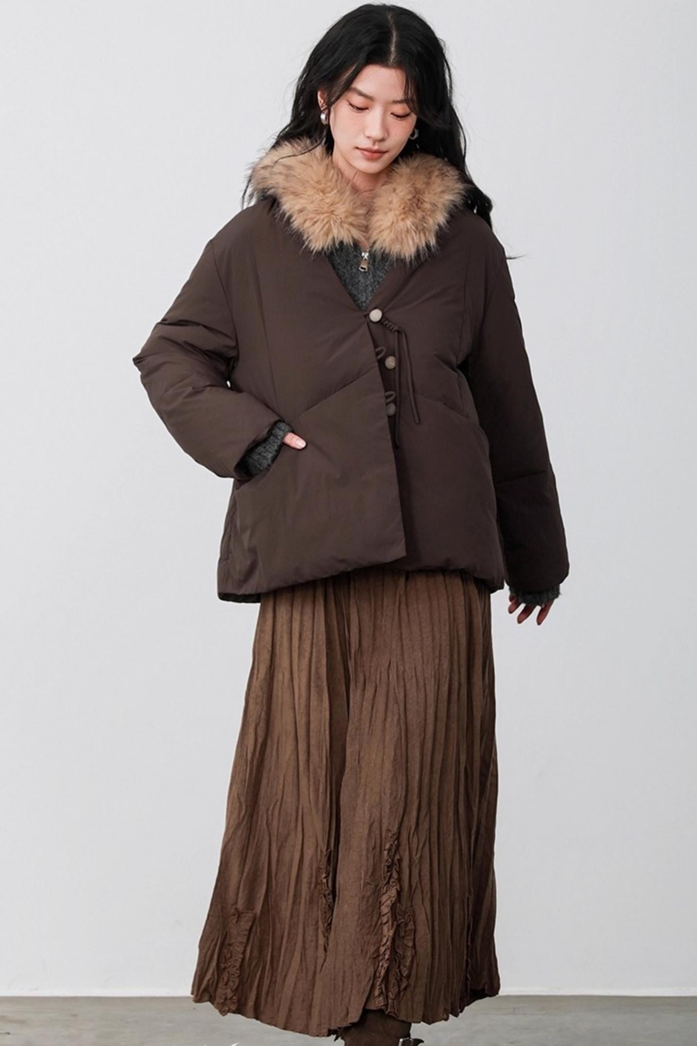 Fallen Leaves V-Neck Jacket