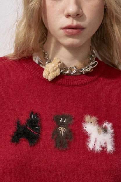 Faux Mink Fur Knit Sweater