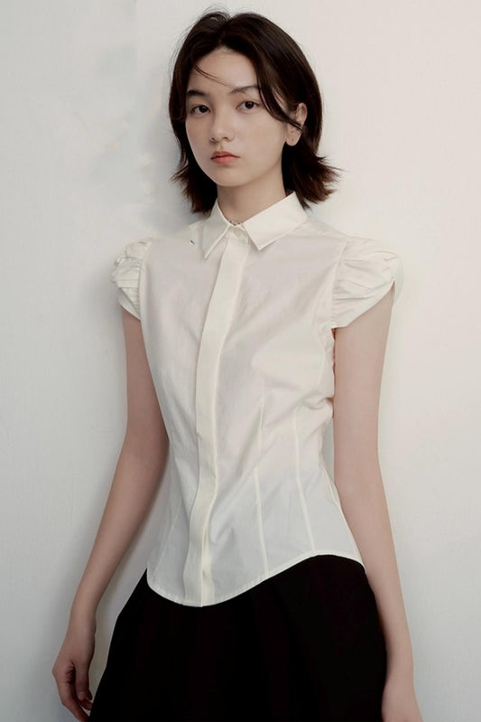 Deconstructed Tencel Cotton Sleeve Shirt