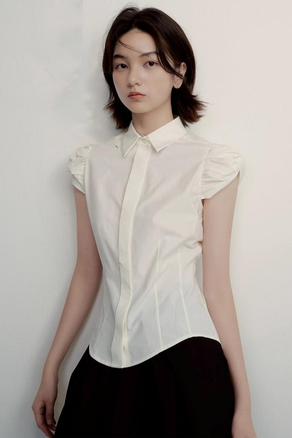 Deconstructed Tencel Cotton Sleeve Shirt